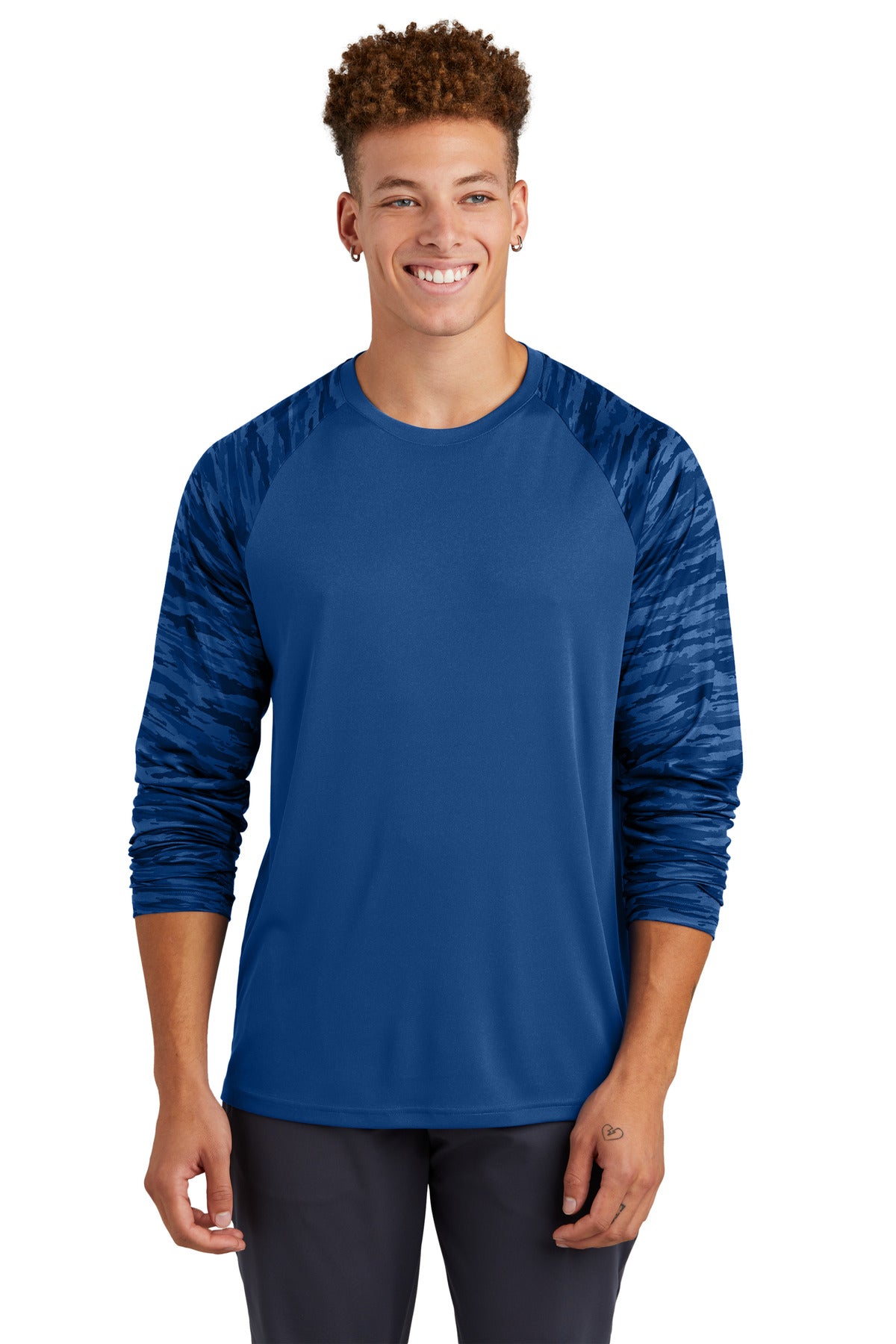 Sport-Tek® Drift Camo Colorblock Long Sleeve Tee