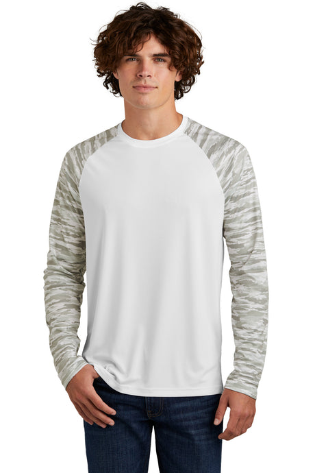 Sport-Tek® Drift Camo Colorblock Long Sleeve Tee