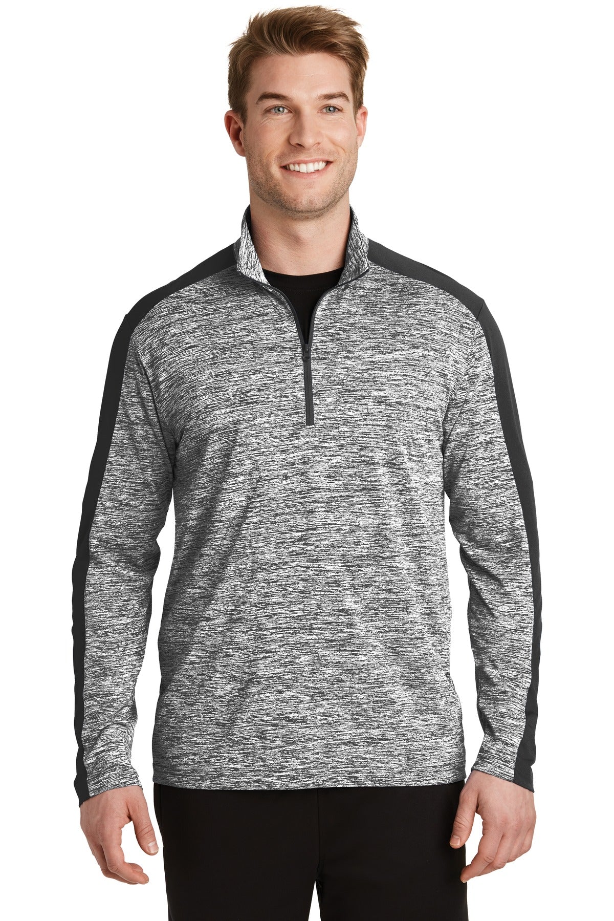 Sport-Tek® PosiCharge Electric Heather Colorblock 1/4-Zip Pullover