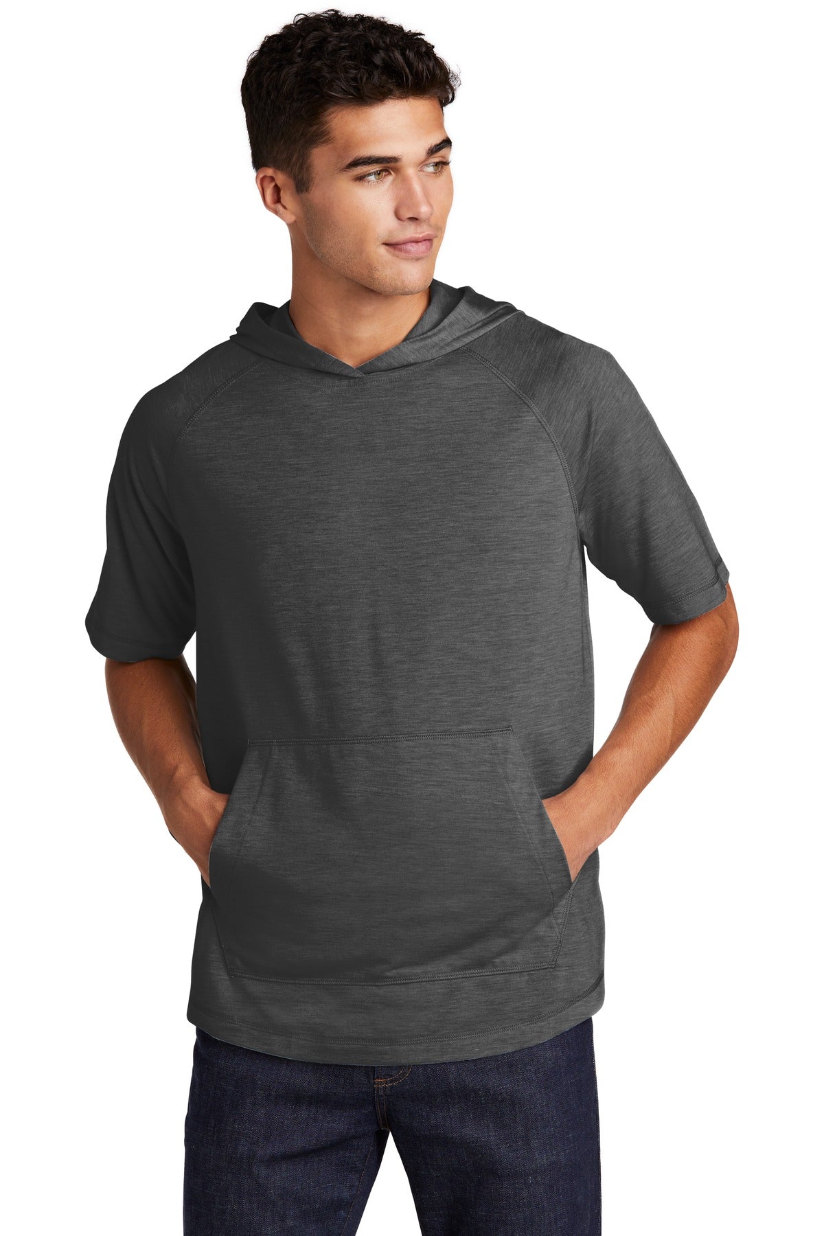 Sport-Tek® PosiCharge Tri-Blend Wicking Short Sleeve Hoodie