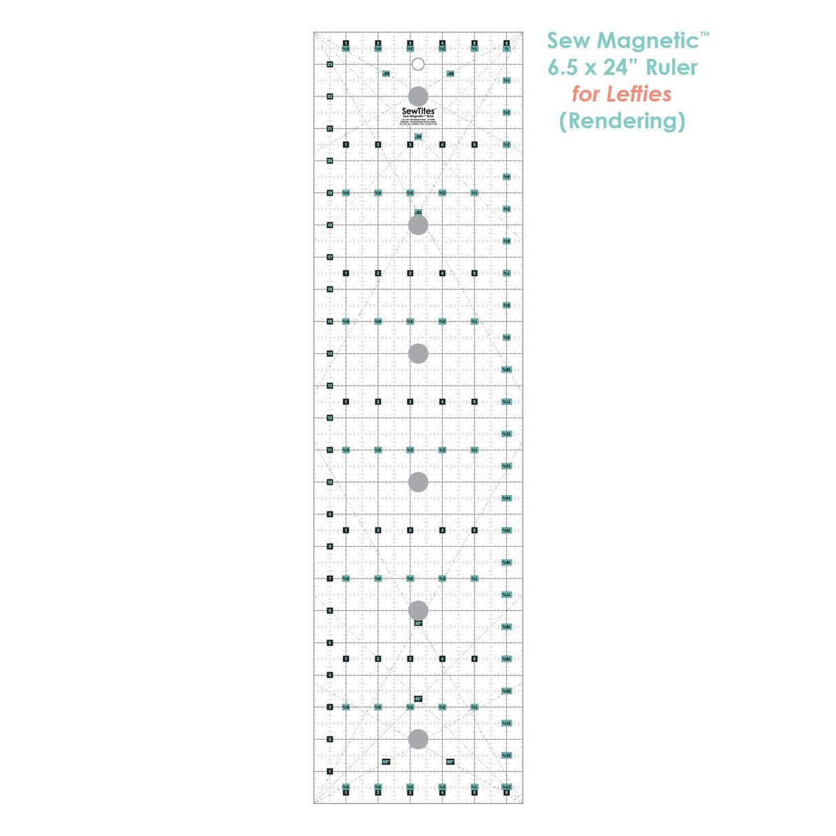 Sew Magnetic Cutting System Magnetic Cutting System - Self-Healing Magnetic Cutting Mat, Acrylic Magnetic Ruler, 20" X 24" Mat, 6.5" X 24" Ruler, Right-Handed System, 12 Magnets (1 Kit)