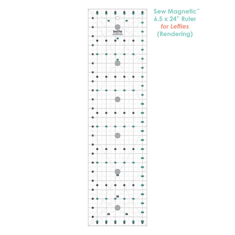 Sew Magnetic Cutting System Magnetic Cutting System - Self-Healing Magnetic Cutting Mat, Acrylic Magnetic Ruler, 20" X 24" Mat, 6.5" X 24" Ruler, Right-Handed System, 12 Magnets (1 Kit)