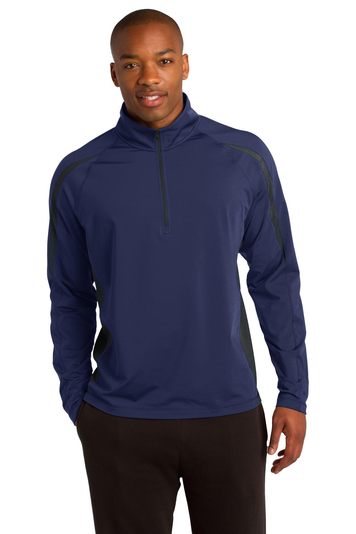 Sport-Tek® Sport-Wick Stretch 1/2-Zip Colorblock Pullover