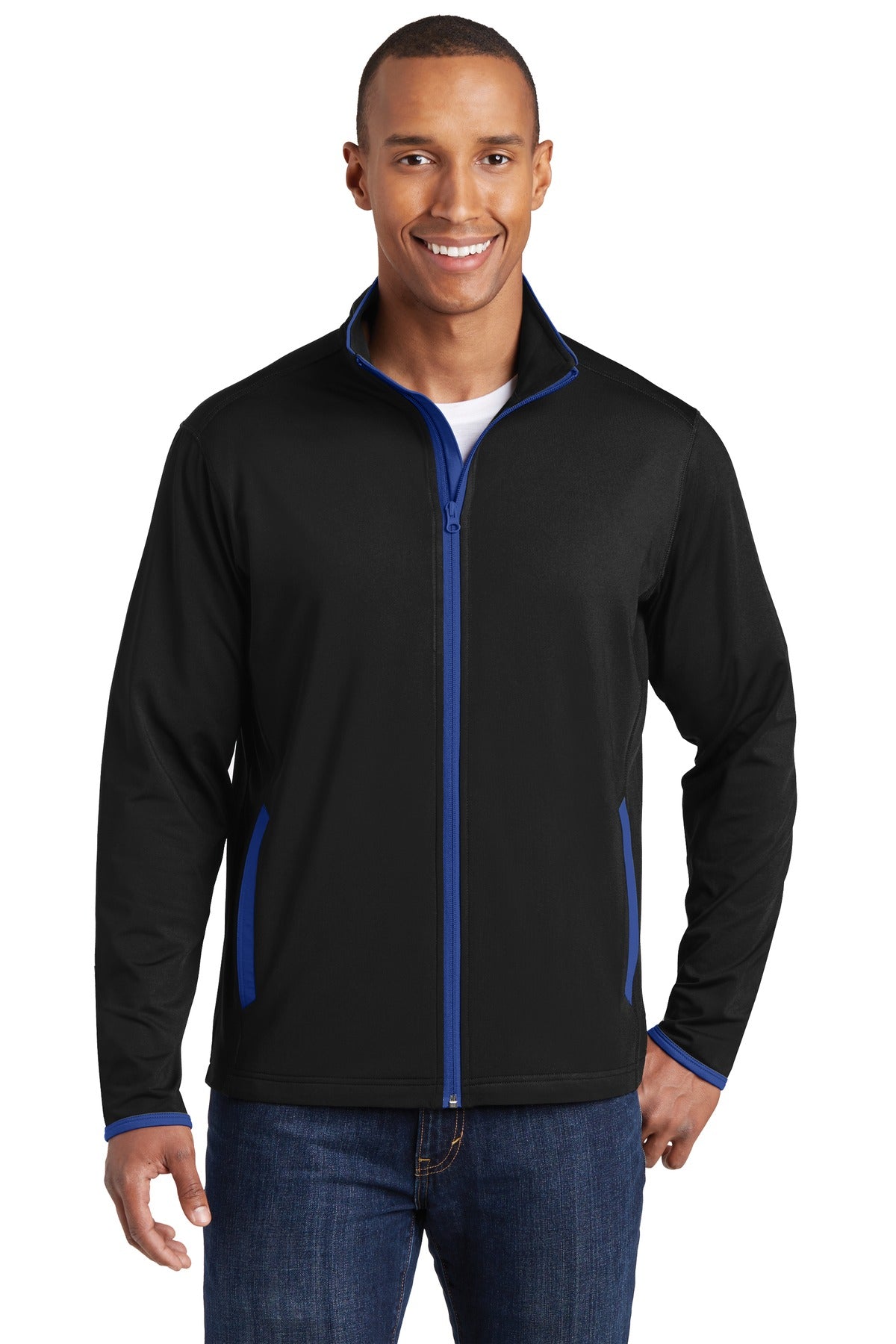 Sport-Tek® Sport-Wick Stretch Contrast Full-Zip Jacket