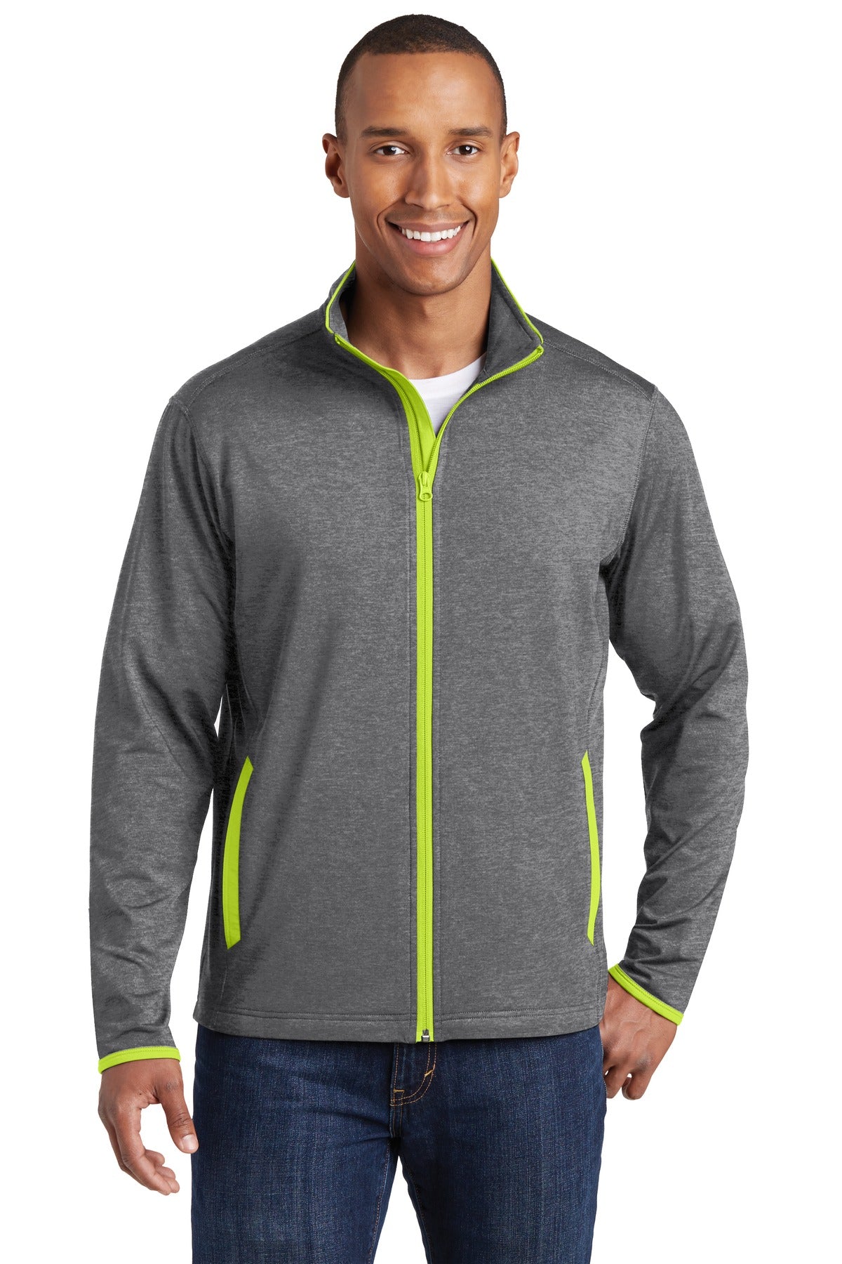 Sport-Tek® Sport-Wick Stretch Contrast Full-Zip Jacket