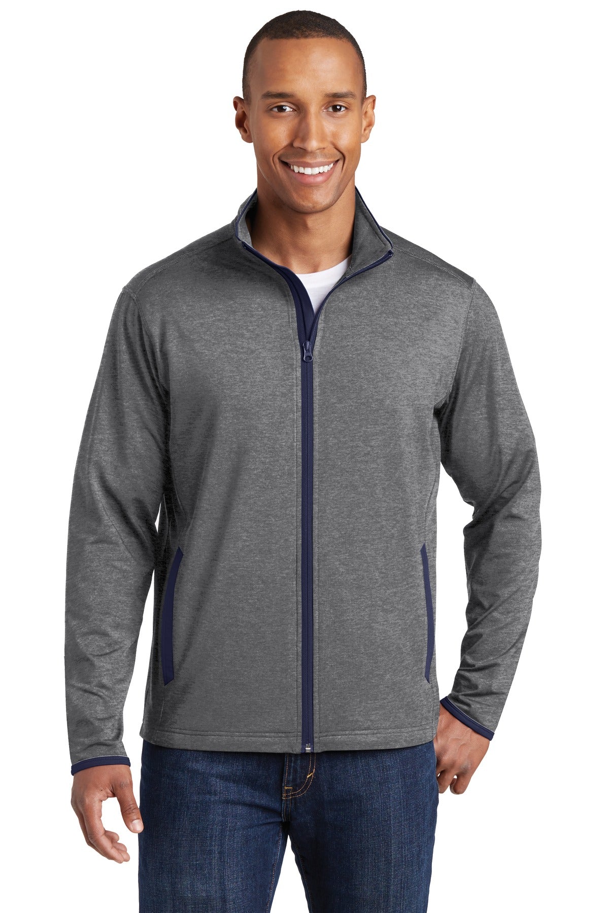 Sport-Tek® Sport-Wick Stretch Contrast Full-Zip Jacket