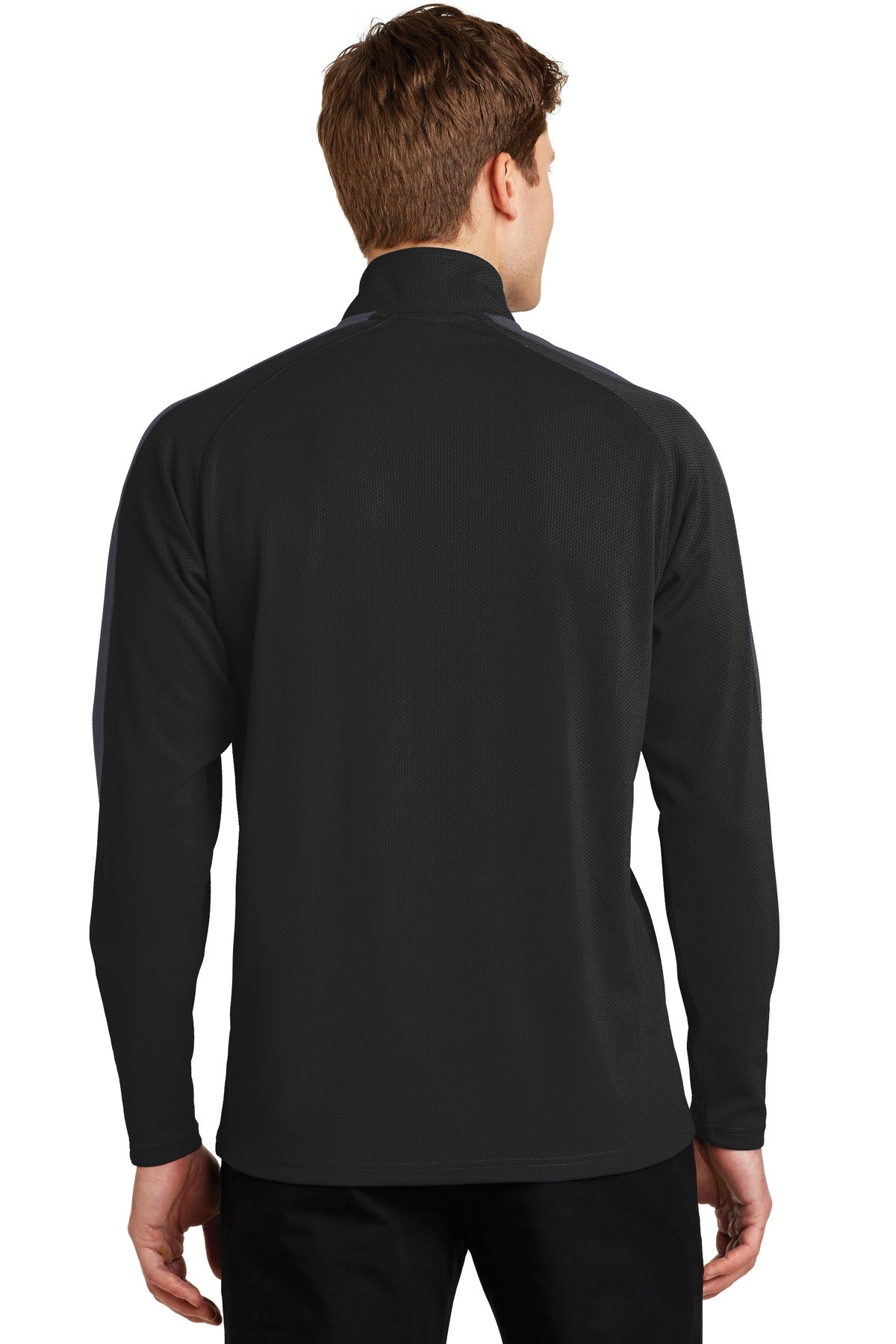 Sport-Tek® Sport-Wick Textured Colorblock 1/4-Zip Pullover