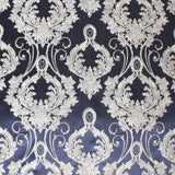 Stasia Fabric 100 Percent Polyester Fabric - Traditional Two-Toned Damask, 58" Width (1 Yard)
