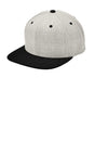SPORT-TEK STC19 YP Classic Flat Bill Snapback Cap in Black/ Deep Orange
