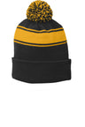 Sport-Tek® Stripe Pom Pom Beanie