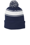 Sport-Tek® Stripe Pom Pom Beanie