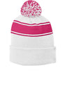 Sport-Tek® Stripe Pom Pom Beanie