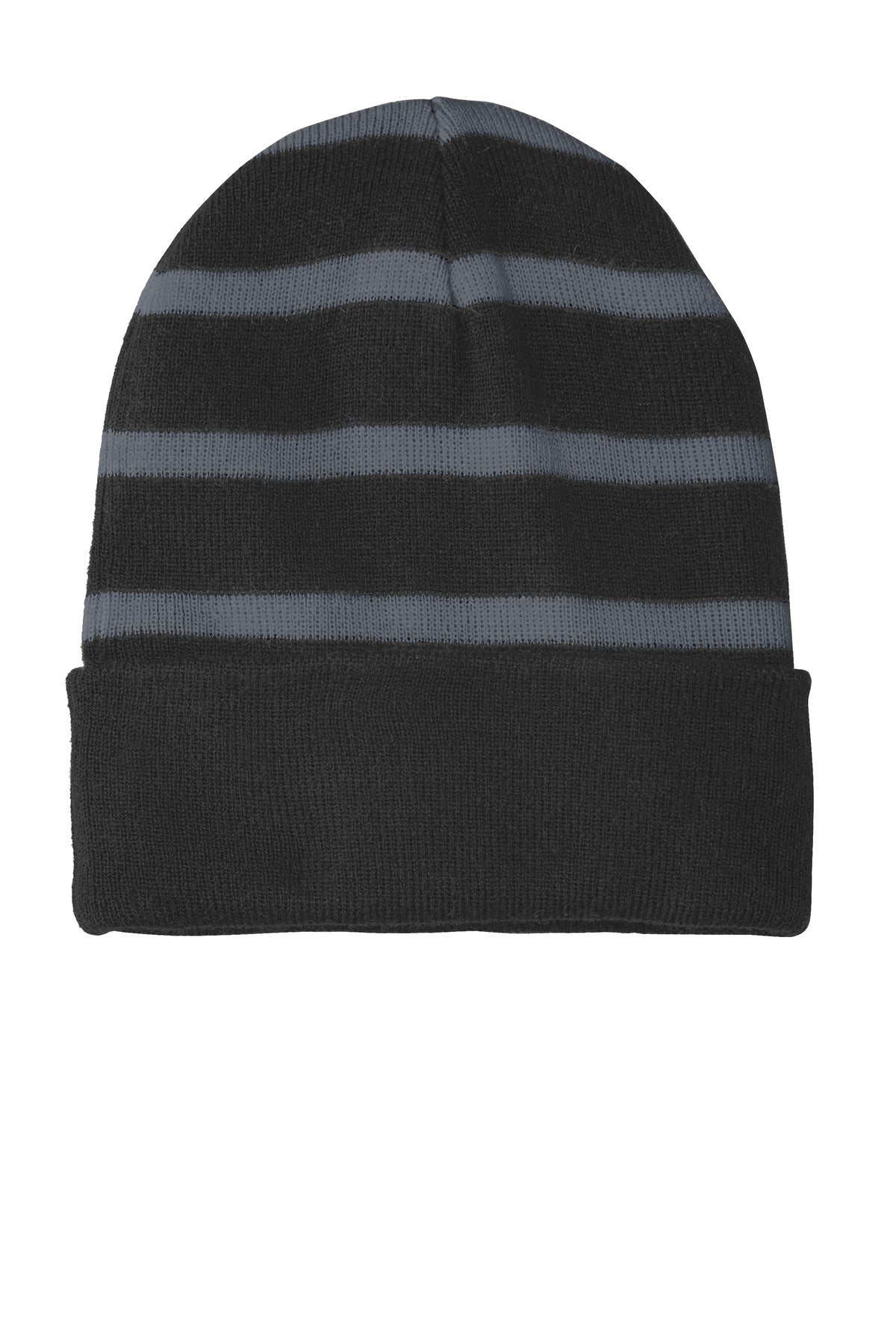 Sport-Tek® Striped Beanie with Solid Band