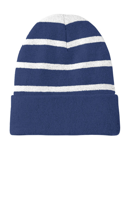 Sport-Tek® Striped Beanie with Solid Band