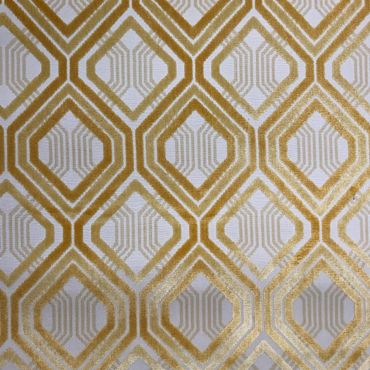 Stefano Cut Velvet Fabric - Geometric Diamond Pattern, 55" Width (1 Yard)