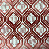 Stefano Cut Velvet Fabric - Geometric Diamond Pattern, 55" Width (1 Yard)