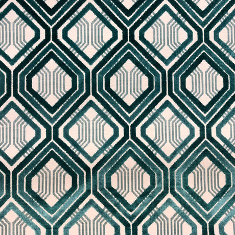 Stefano Cut Velvet Fabric - Geometric Diamond Pattern, 55" Width (1 Yard)