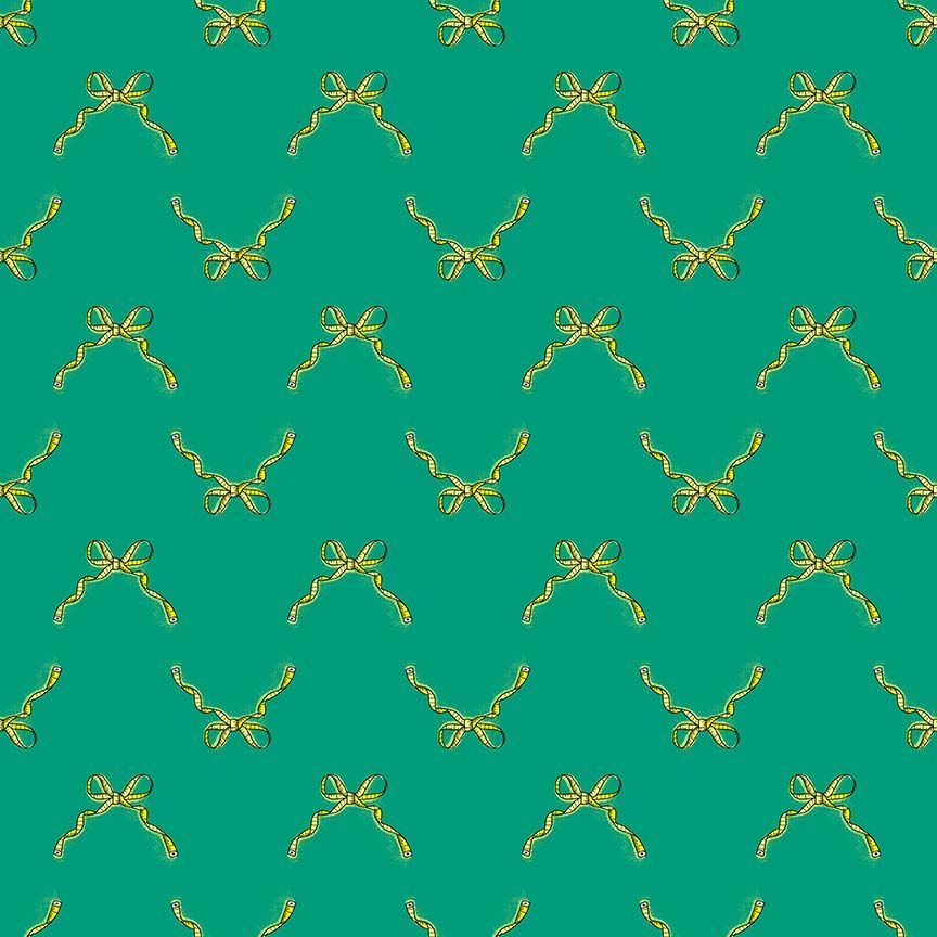 Cotton Fabric Emerald Measure Twice 44/45