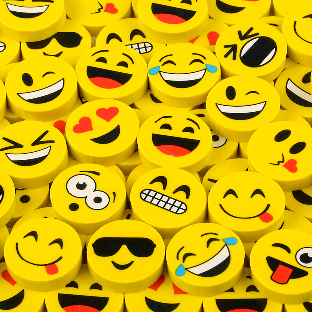 Emoticon Erasers (72 Pc Poly Bag)