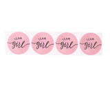 2" Round Pink / Gold "Team Girl" Baby Shower Gender Reveal Stickers - Pack of 48