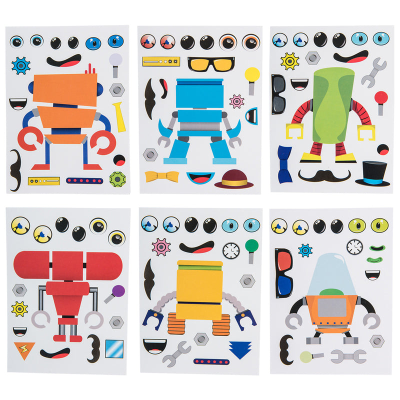 Robot Character Sticker Set (1 DZ)