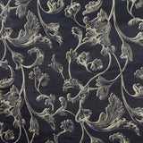 Stolvi Floral Print Jacquard Silk Fabric - Barnacle, Black, Brown, Claret, Fire, 54" Width (1 Yard)