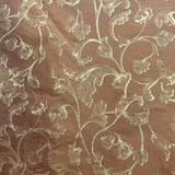 Stolvi Floral Print Jacquard Silk Fabric - Barnacle, Black, Brown, Claret, Fire, 54" Width (1 Yard)