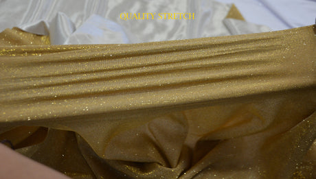 Stretch Glimmer Knit Polyester Spandex Fabric - Metallic Glitter Knit, 56" Width (1 Yard)