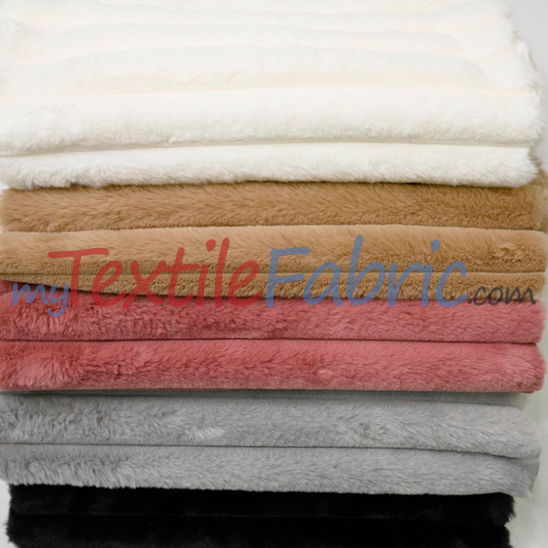 Striped Rabbit Fur 100 Percent Polyester Fabric - Striped Faux Rabbit Fur, 64/66" Width (1 Yard)
