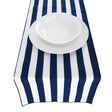 Navy Poly Cotton Stripe Runner
