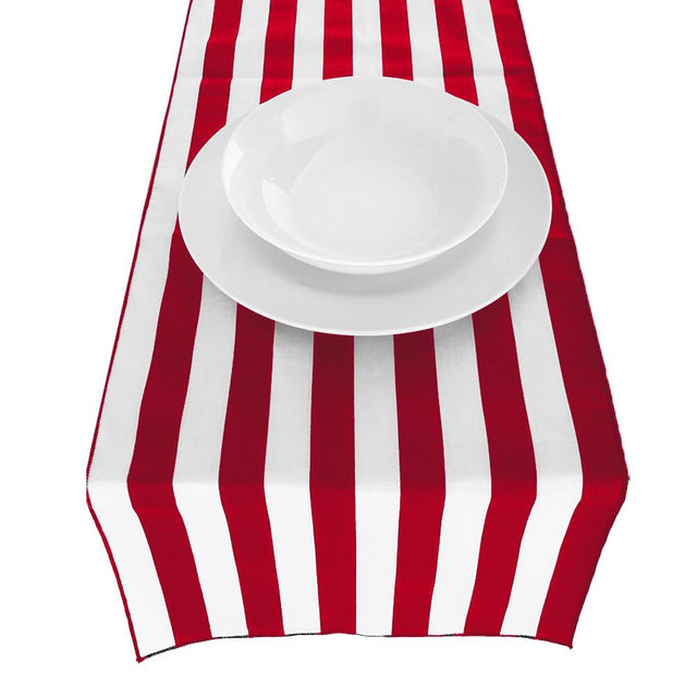 Red Poly Cotton Stripe Runner