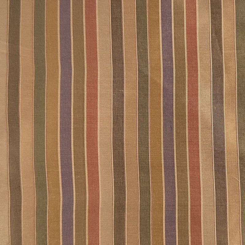 Strozzo Silk Fabric - Multi-Colored Thin Stripe, 54" Width (1 Yard)