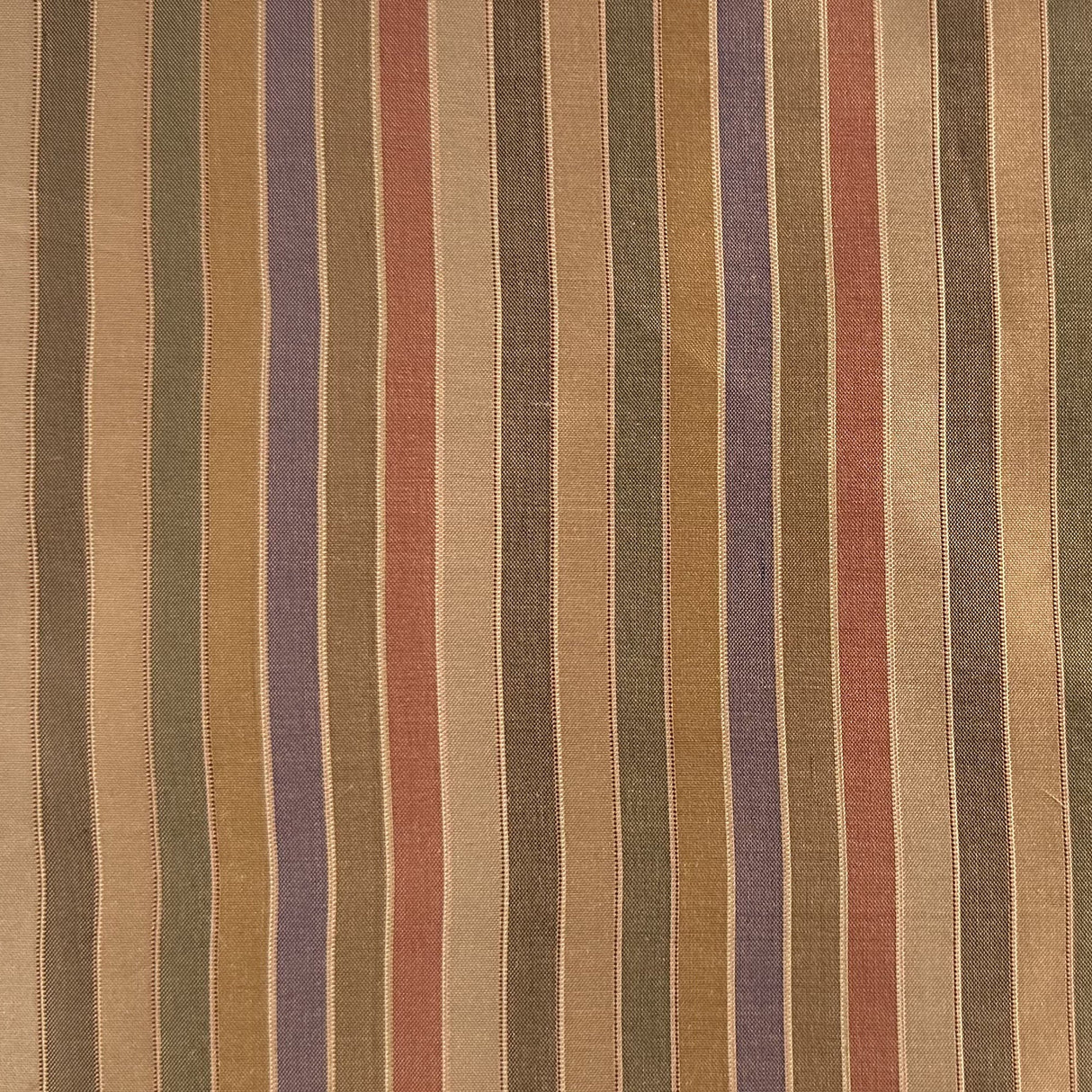 Strozzo Silk Fabric - Multi-Colored Thin Stripe, 54" Width (1 Yard)