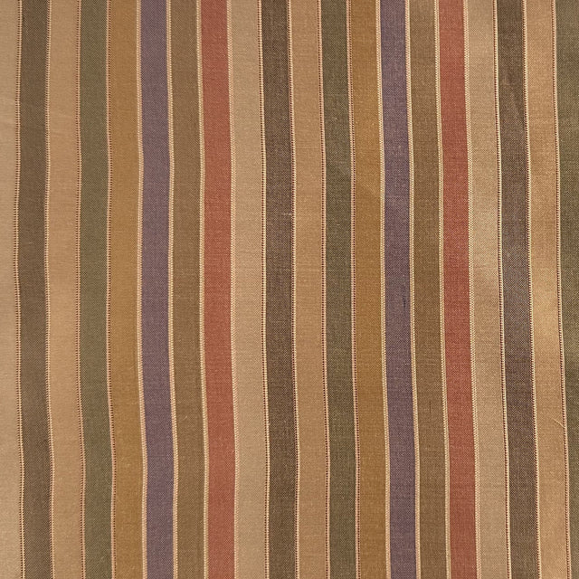Strozzo Silk Fabric - Multi-Colored Thin Stripe, 54" Width (1 Yard)