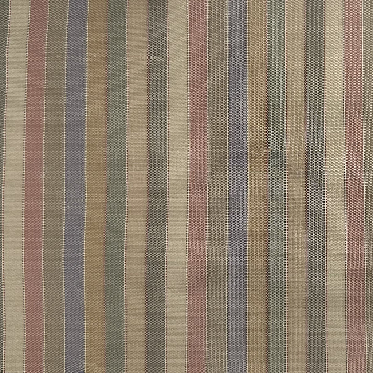 Strozzo Silk Fabric - Multi-Colored Thin Stripe, 54" Width (1 Yard)