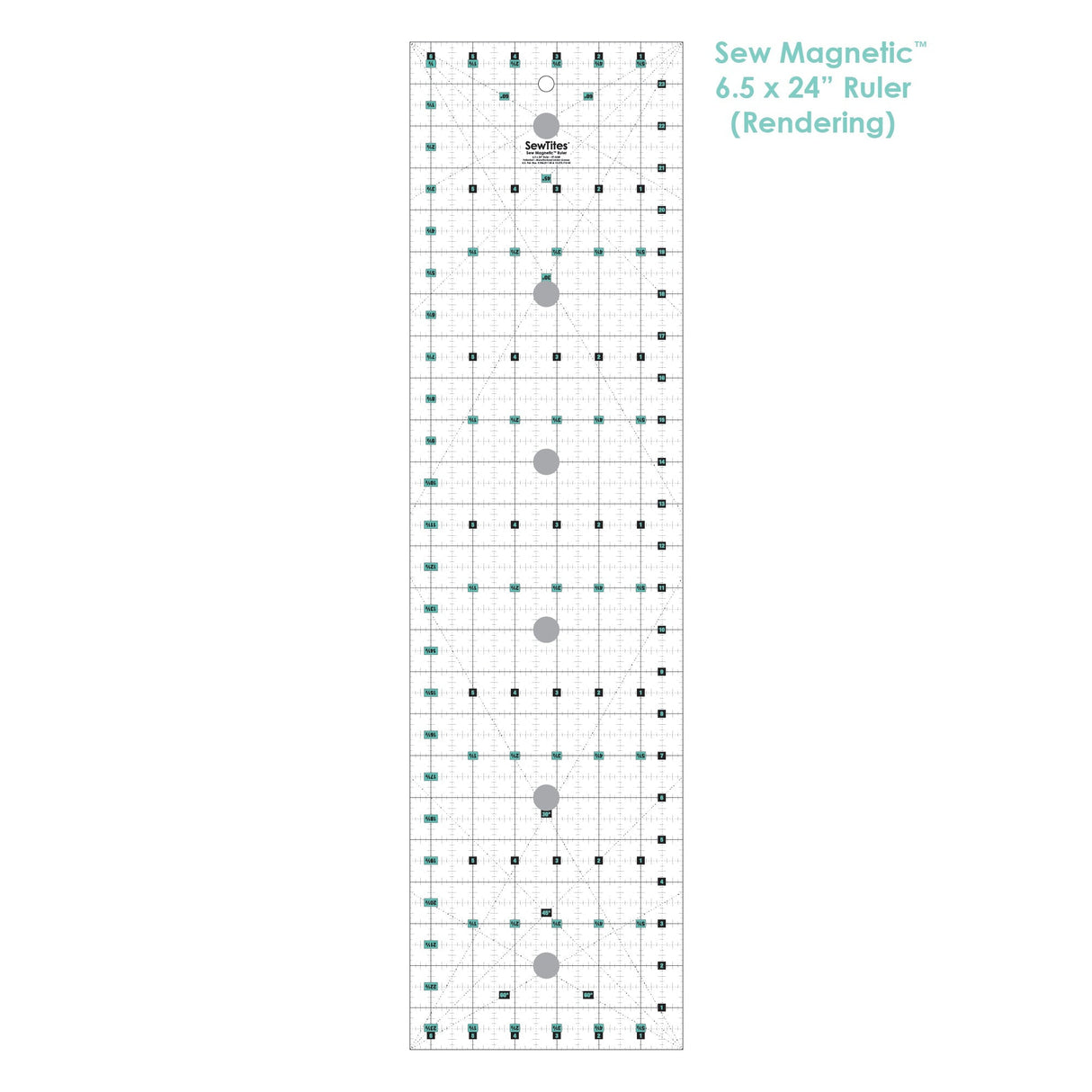 Sew Magnetic Cutting System Magnetic Cutting System - Self-Healing Magnetic Cutting Mat, Acrylic Magnetic Ruler, 20" X 24" Mat, 6.5" X 24" Ruler, Right-Handed System, 12 Magnets (1 Kit)