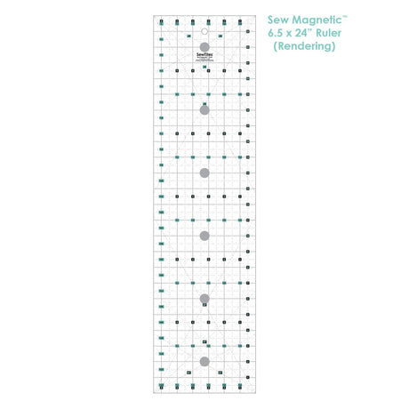 Sew Magnetic Cutting System Magnetic Cutting System - Self-Healing Magnetic Cutting Mat, Acrylic Magnetic Ruler, 20" X 24" Mat, 6.5" X 24" Ruler, Right-Handed System, 12 Magnets (1 Kit)