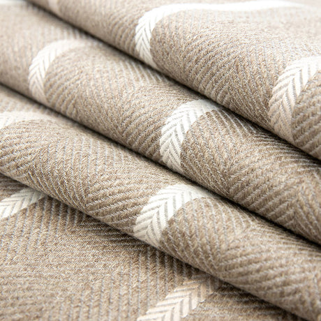Sterling Herringbone Upholstery Woven by Sunbrella - Alpaca Stripes