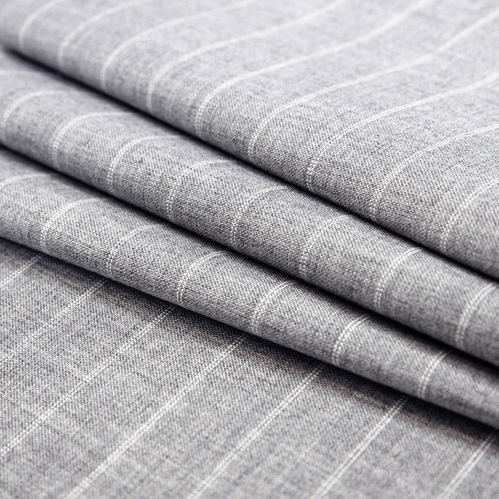 Ticking Striped Canvas by Sunbrella - Fog