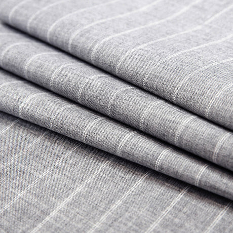 Ticking Striped Canvas by Sunbrella - Fog