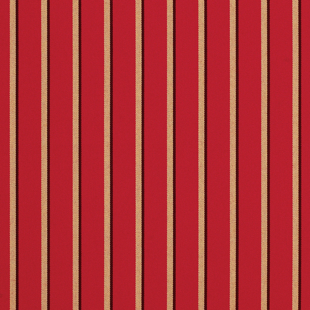 Hardwood Upholstery Woven by Sunbrella - Crimson and Beige Shadow Stripes