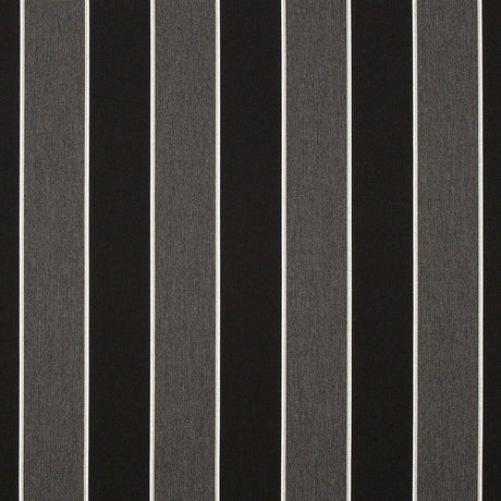 Peyton Upholstery Woven by Sunbrella - Granite Gray and Black Awning Stripes