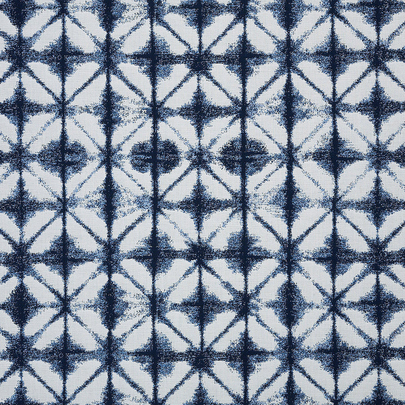 MIdori Upholstery Jacquard by Sunbrella - Indigo Shibori Diamonds