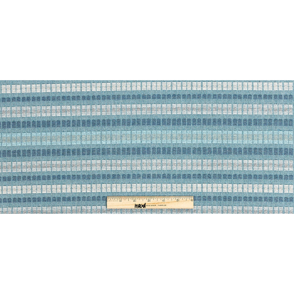 Esti Upholstery Woven by Sunbrella - Lagoon Broken Stripes