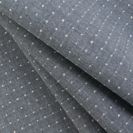 Lure Upholstery Woven by Sunbrella - Denim Blue Polka Dots