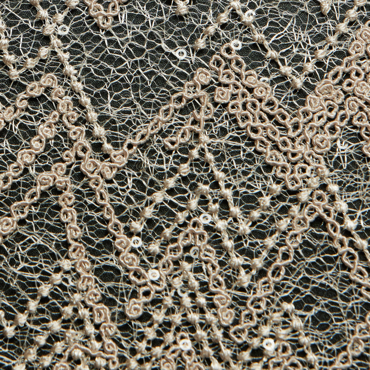 1 Yard Susumi Lace Tulle Fabric Embroidered Metallic Sequins Intricate Pattern 50/52" Wide