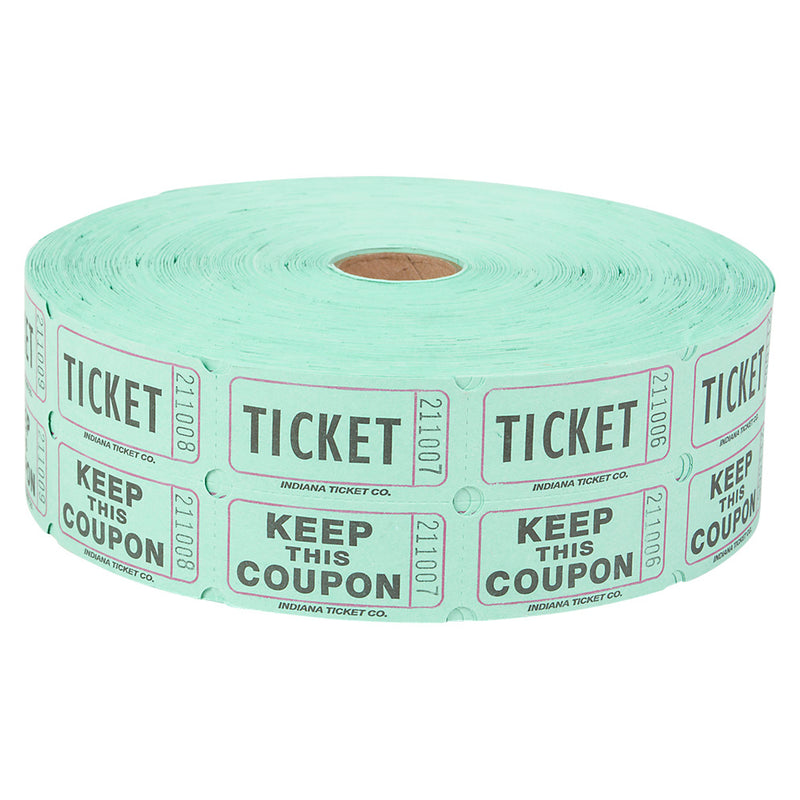 Green Double Roll Tickets (2000/Roll)