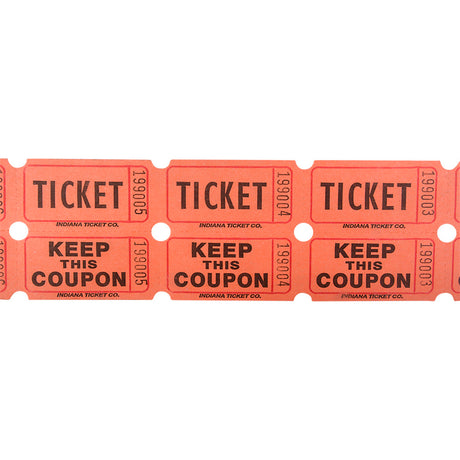 Orange Double Roll Tickets