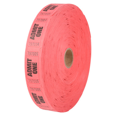 Admit One Ticket Rolls Red