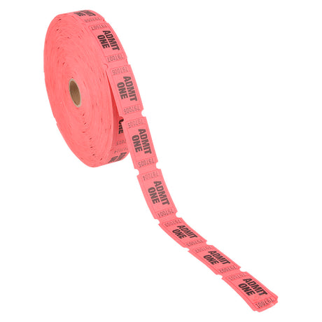 Admit One Ticket Rolls Red